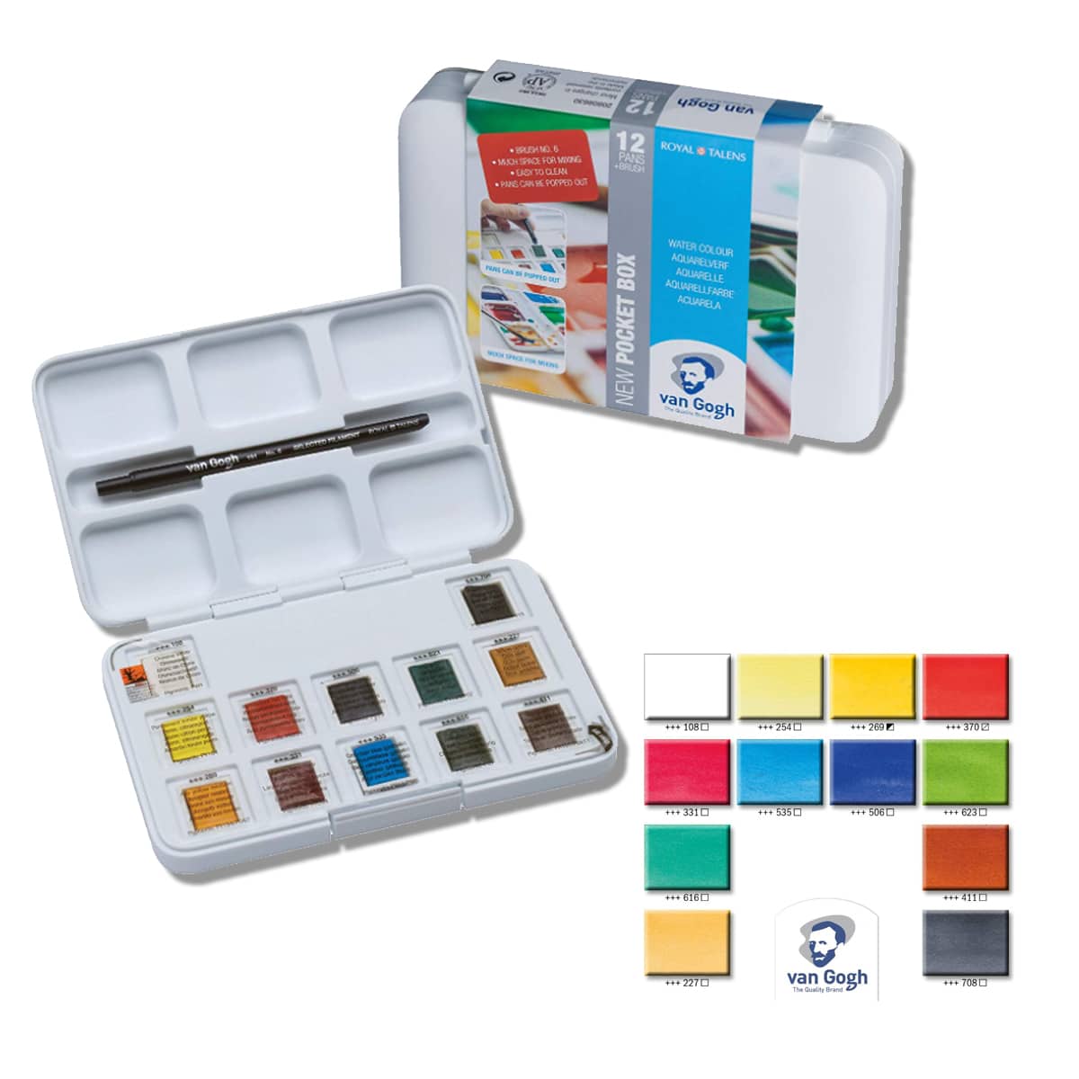 Boite Aquarelle Van Gogh De 12 Demi Godets Aquarelle Bozar Passion