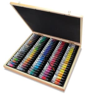 Coffret bois 100 tubes Sennelier