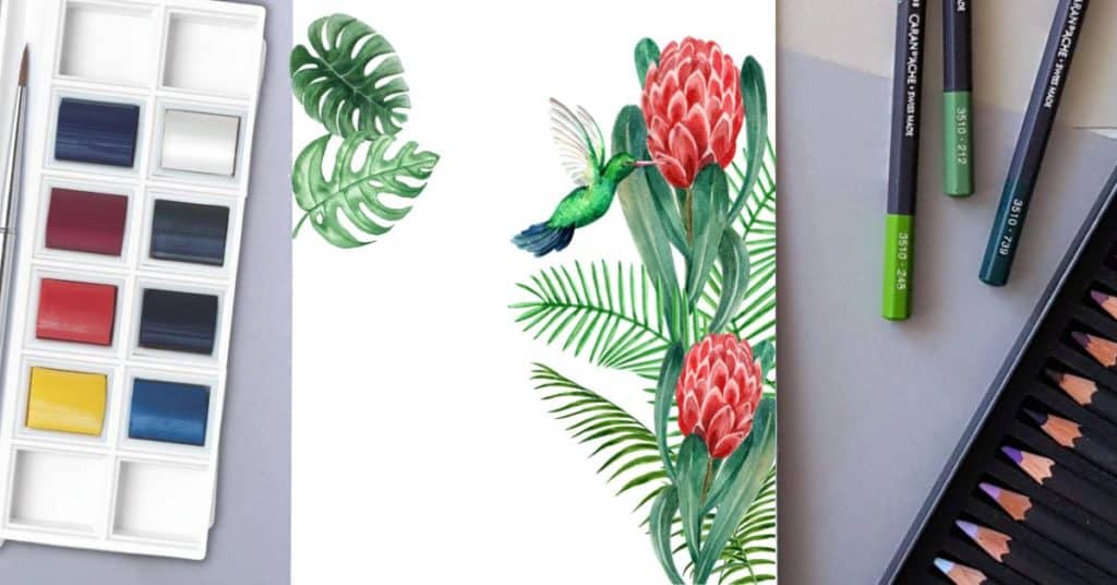 Illustration de réalisations faite avec de l'aquarelle pour illustrer comment peindre à l'aquarelle