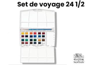 BOITE DE VOYAGE 24 DEMI GODETS COTMAN BOITE OUVERTE