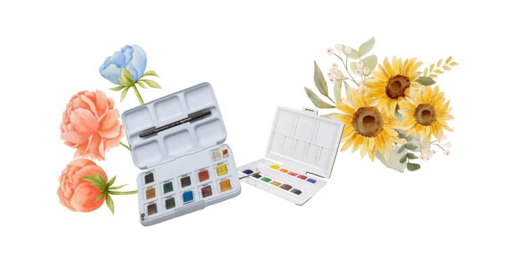 Image de mise en avant de l'article comment utiliser des demi-godets aquarelle