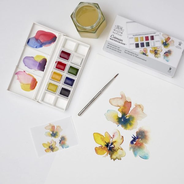 Winsor & Newton Cotman Aquarelle Set De Poche 8 Demi-Godets Floral