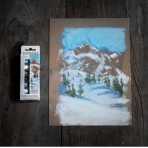 Set 6 demi-pastels à l’écu Paysage d’Hiver Sennelier