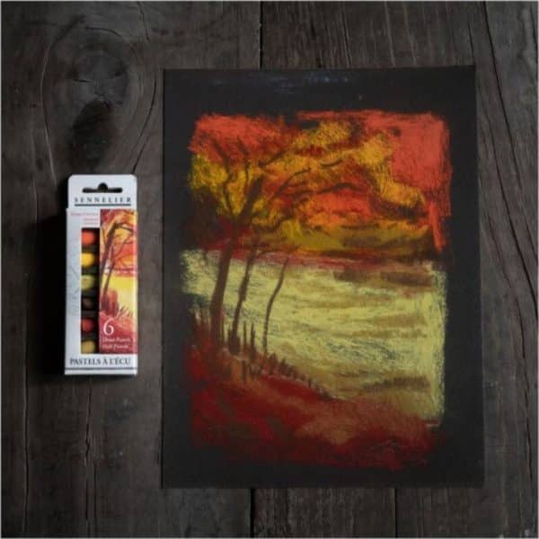 Set 6 demi-pastels à l’écu Paysage d’Automne Sennelier