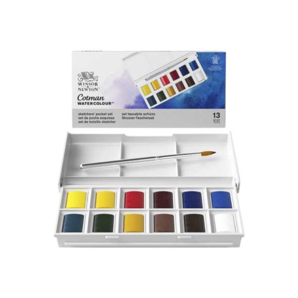 Boite de 12 Demi-Godets Cotman de Winsor & Newton