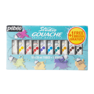 Gouache Studio 20 ml par 10 + 1 pinceau gratuit