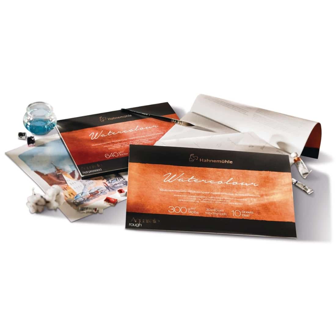 Bloc aquarelle 300 gr grain fin, satiné, torchon Hahnemuhle – Image 3