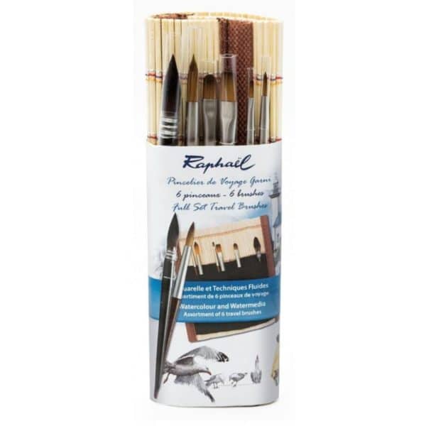 Mini natte bambou de 6 pinceaux pour le voyage Sennelier