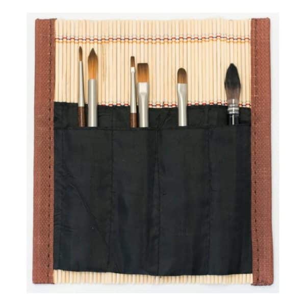 Mini natte bambou de 6 pinceaux pour le voyage Sennelier