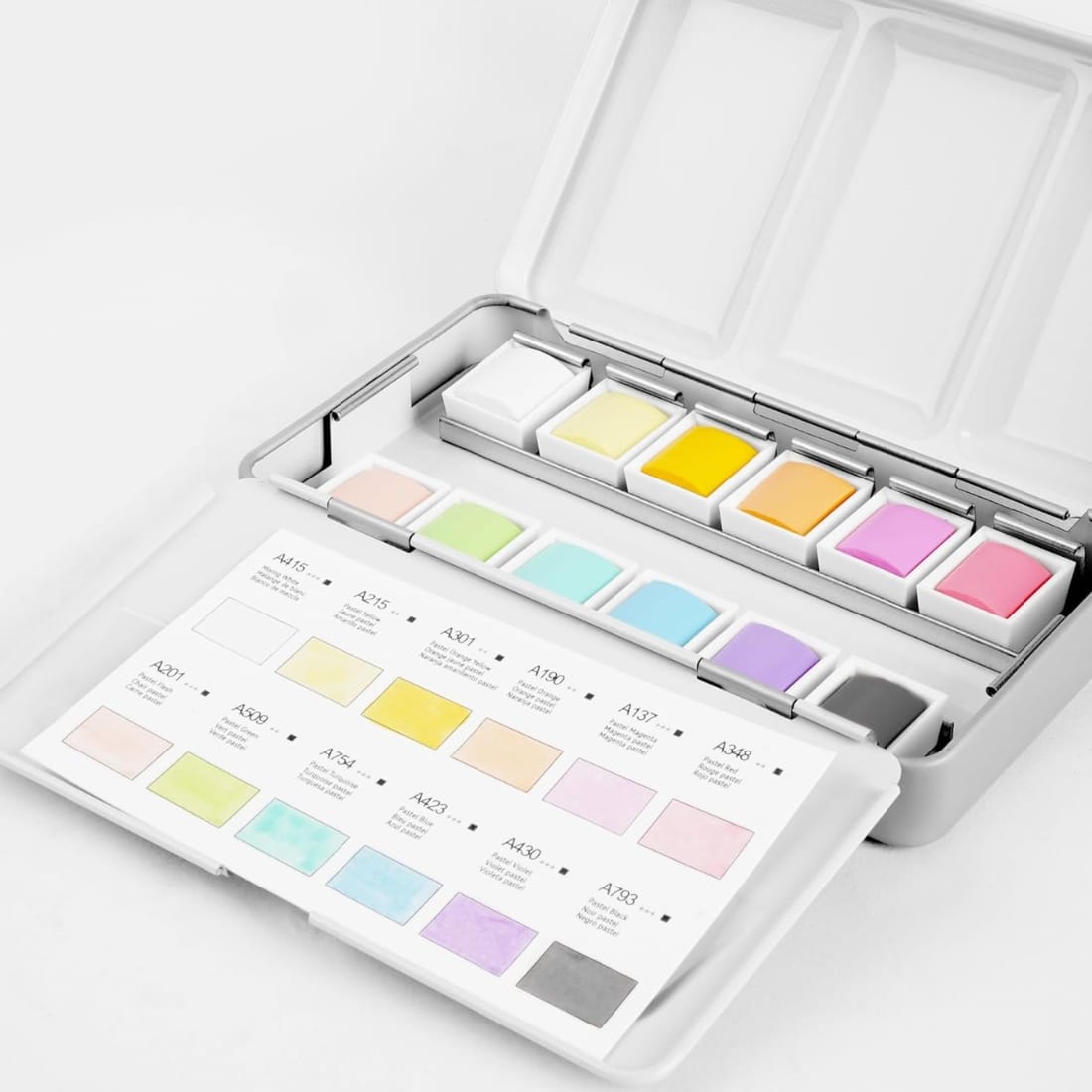 Boite métal aquarelle pastel 12 demi-godets Phoenix – Image 2