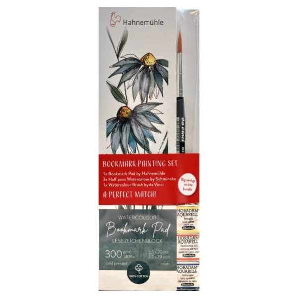 Set 15 marque-pages Hahnemühle + 3 couleurs Schmincke + 1 pinceau DaVinci