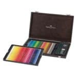 Coffret bois 48 crayons polychromos