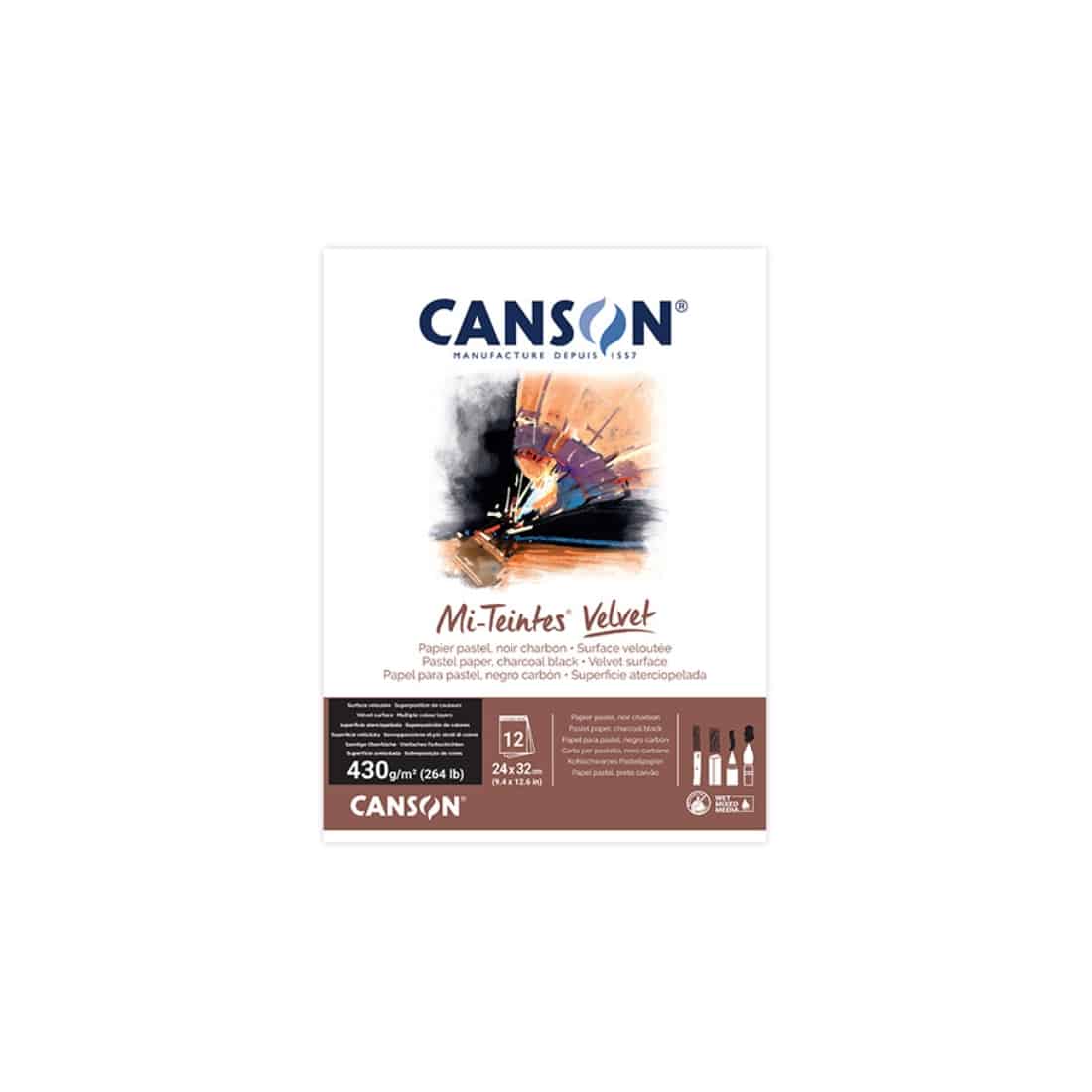 Papier pastel charbon noir