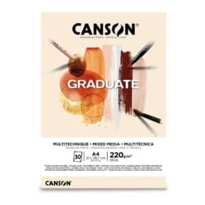 BLOC CANSON GRADUATE MIXED MEDIA NATUREL 220g/m² 30 FEUILLES A4