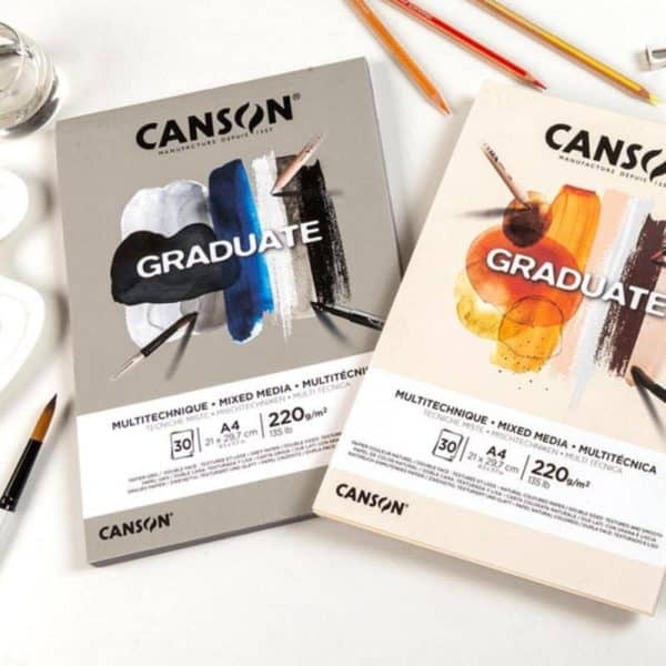 BLOC CANSON GRADUATE MIXED MEDIA GRIS 220g/m² 30 FEUILLES