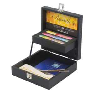 Coffret bois 24 demi-godets Sennelier