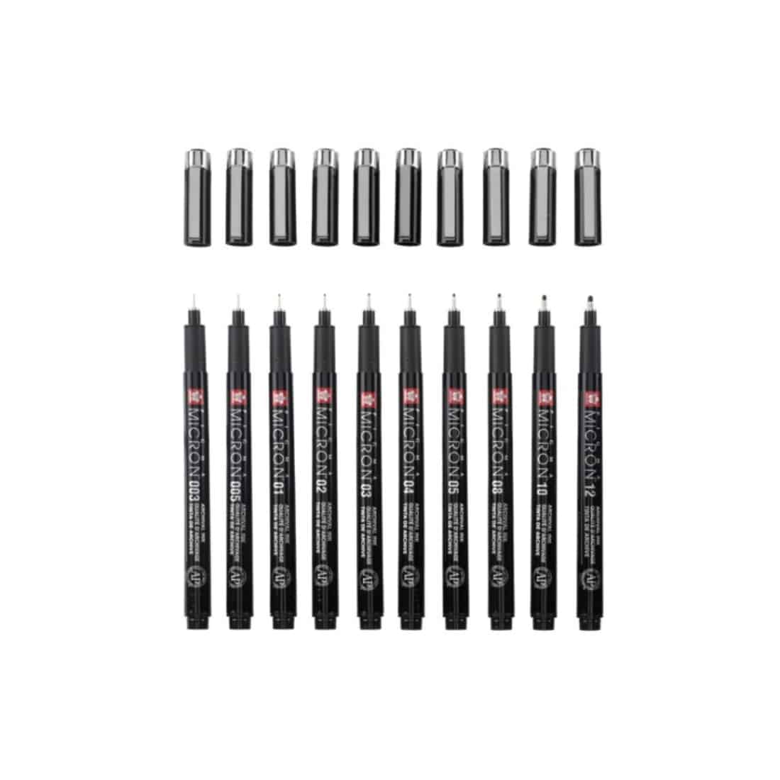Set de 10 feutres Pigma Micron avec étui feutrine – Image 2