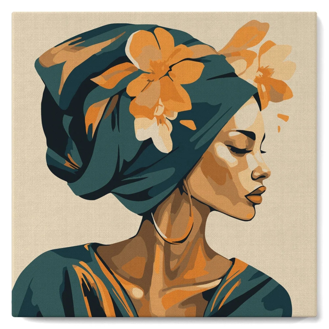 peinture par numéros femme au ruban