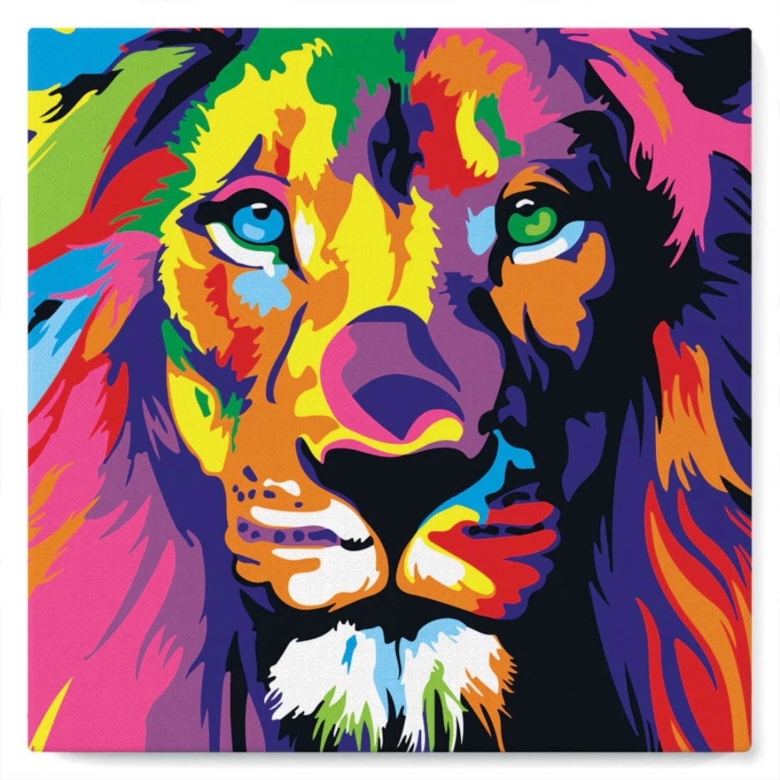 peinture par numéros tete de lion pop art