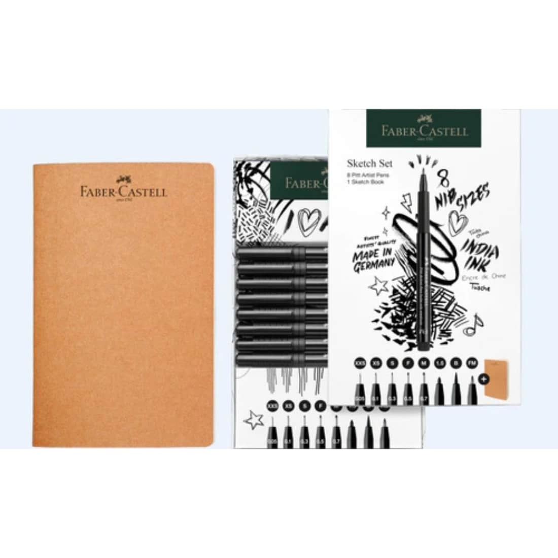 Set Sketch 8 feutres Pitt Artist Pens assortis + carnet de croquis – Image 2