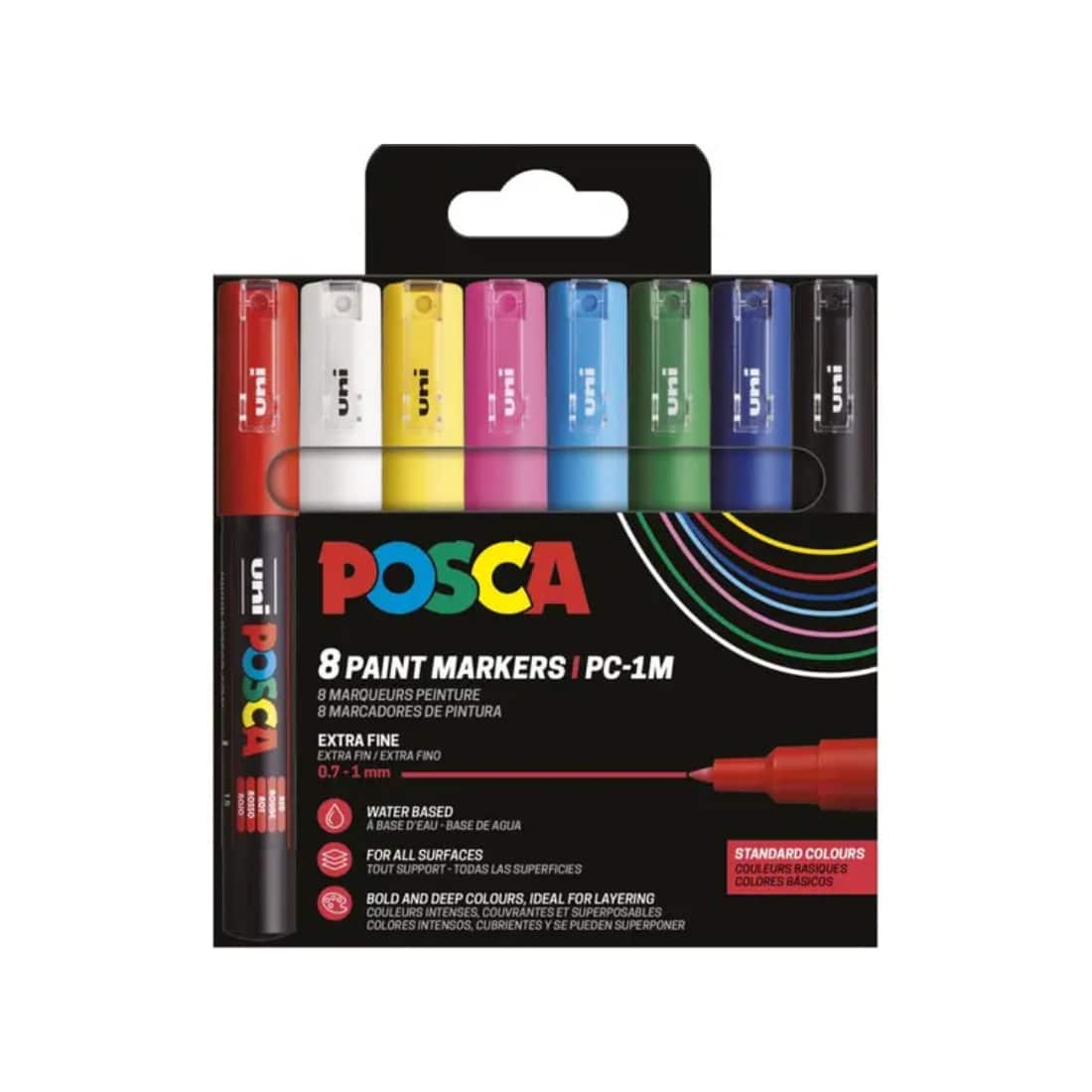 set de 8 Posca PC1M couleurs primaires