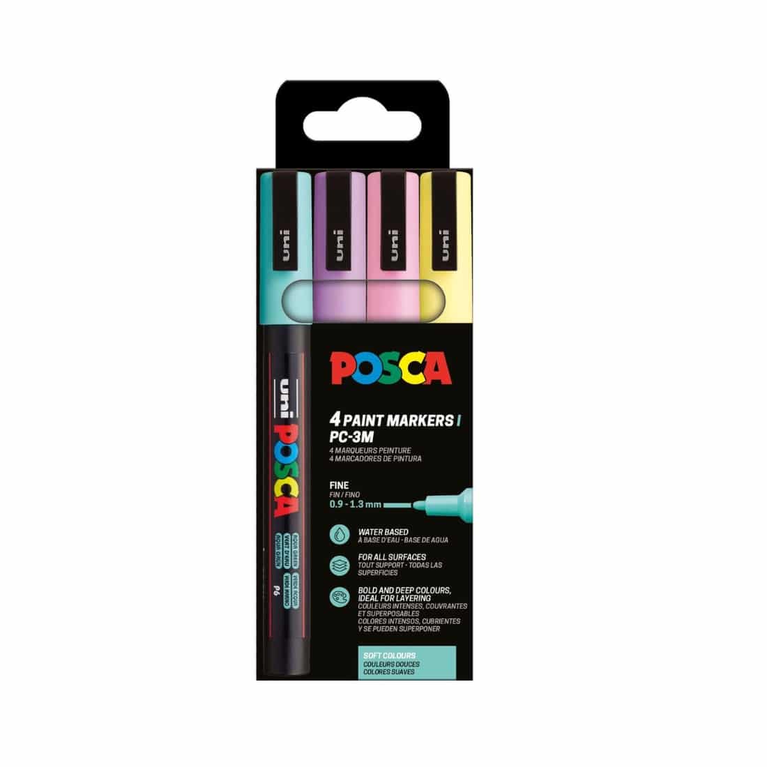 set 4 Posca PC3M pastel