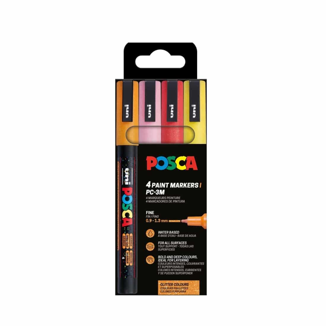 set 4 posca PC3M PAILLETTEES