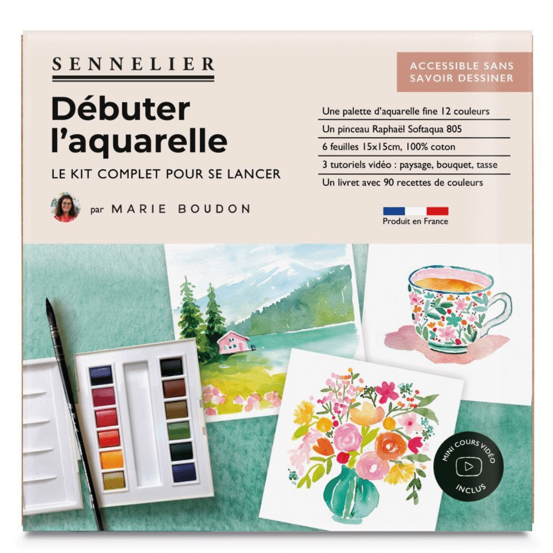 Kit complet "Débuter l'aquarelle" Marie Boudon - Sennelier – Image 3