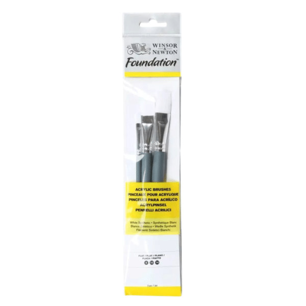 set 3 pinceaux acrylique plats winsor & Newton
