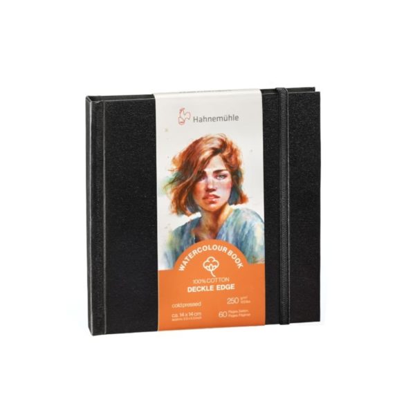 Carnet frangé watercolour book deckle edge Hahnemühle 14 x 14 Carré 250g 30f grain fin