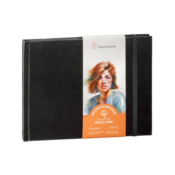 Carnet frangé watercolour book deckle edge Hahnemühle 20,5 x 15,3 Paysage 250g 30f grain fin