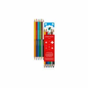 Set de 6 crayons de couleurs bicolores aquarellables – Caran d’Ache