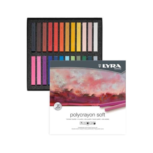 Lyra - Boite de 12,2 4 Pastels tendres Polycrayons soft, couleurs assorties