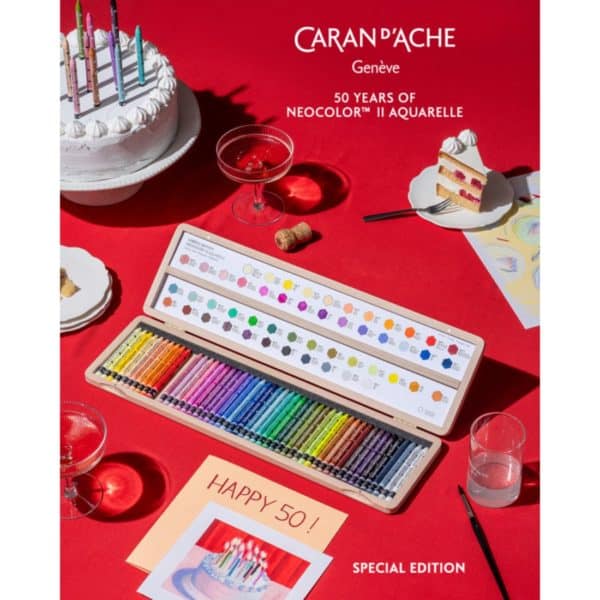Coffret plumier édition spéciale 50 pastels à la cire Neocolor II en bois Caran d'Ache