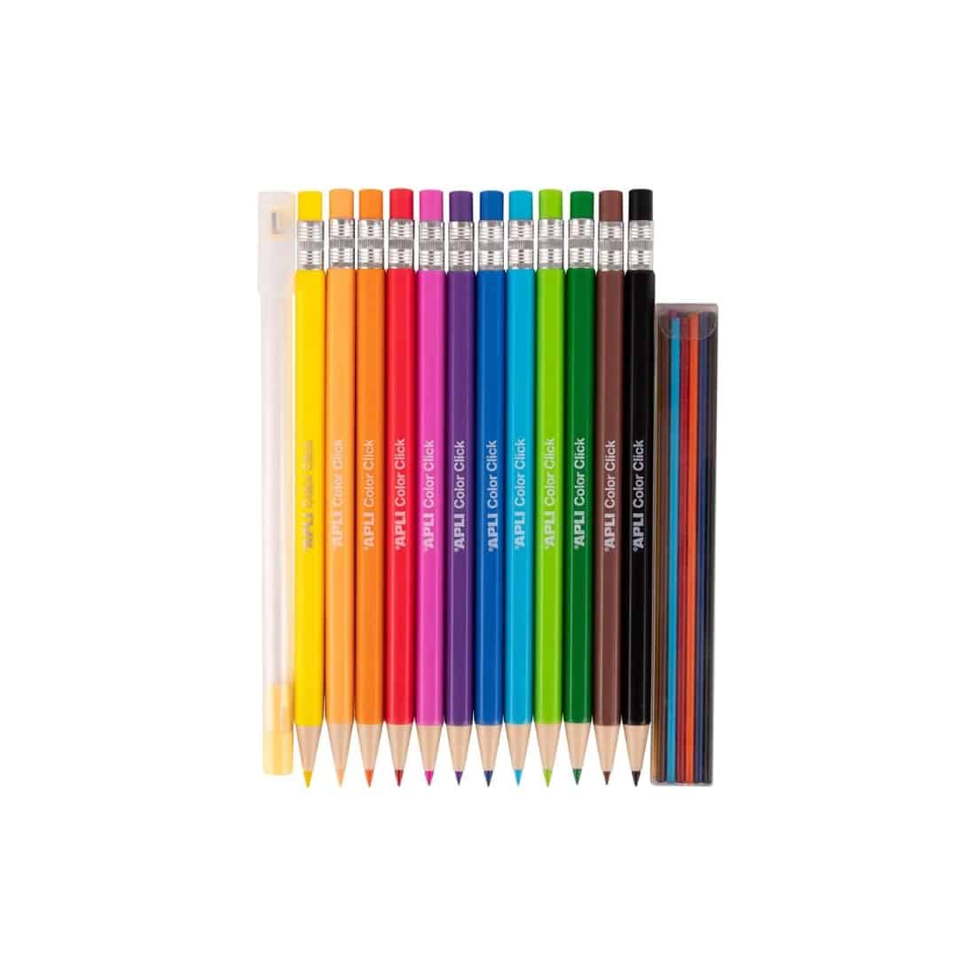 Set de 12 Porte-mines de couleurs Color Click avec taille-crayon et mines de rechange – Image 2