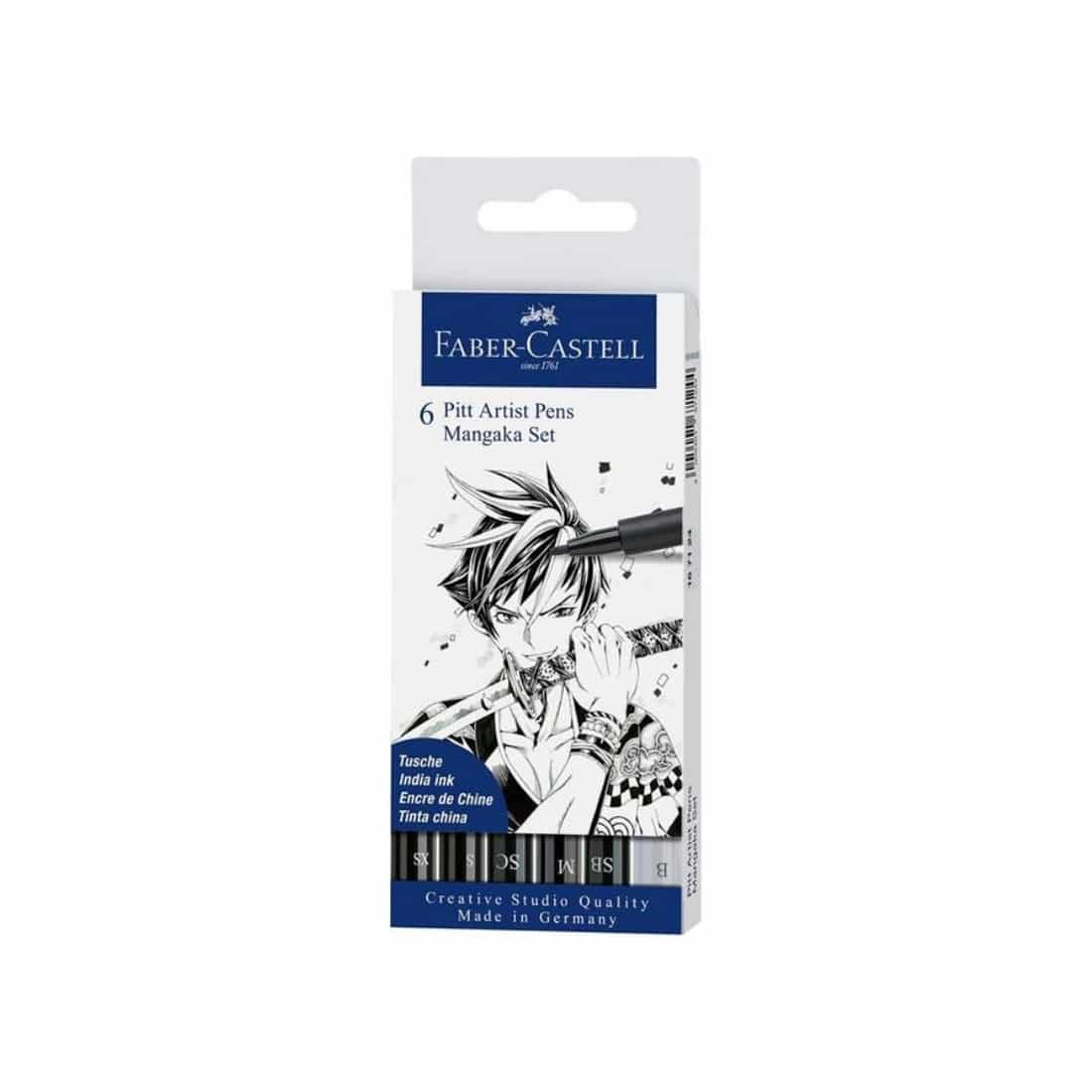 Set de 6 Feutres Pitt Artist Pen Mangaka Faber-Castell,