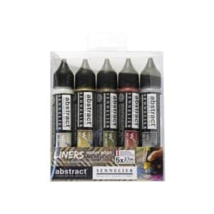 Abstract liner 5 x 27 ml Couleurs métalliques - Sennelier