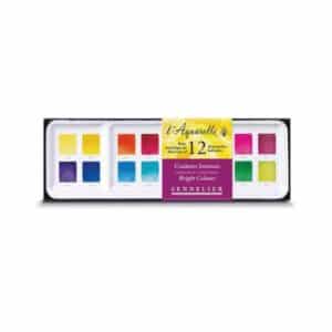 Boîte métal couleurs intenses 12½ godets d'aquarelle extra-fine Sennelier