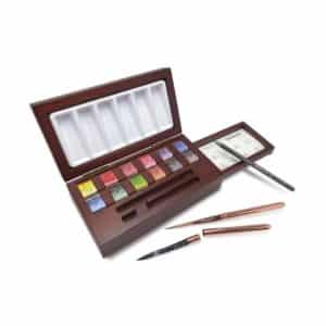 Coffret aquarelle extra-fine 12 1_2 godets + 2 pinceaux Voyageur