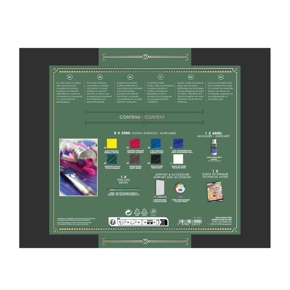 atelier acrylique Pébéo les essentiels