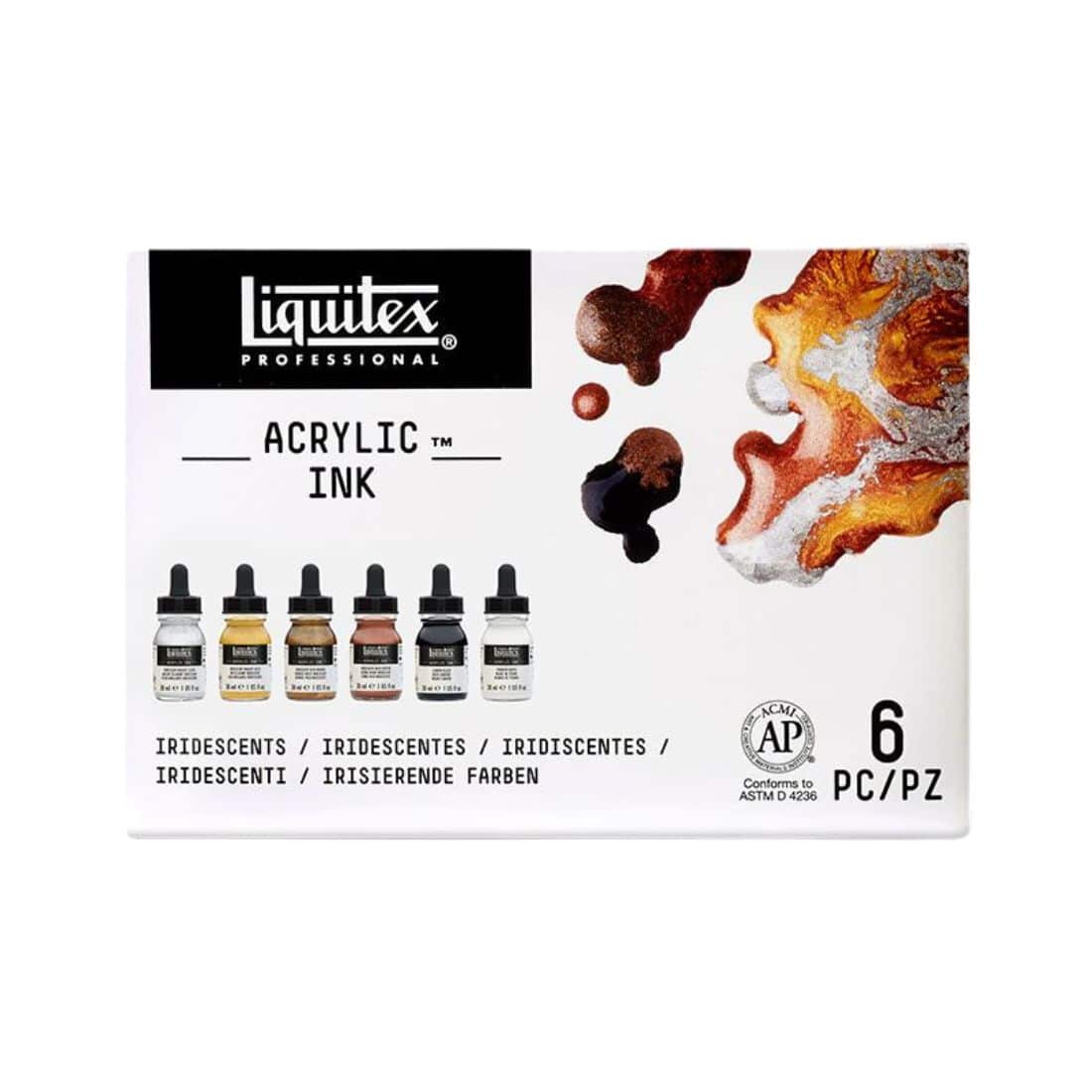 set 6 encres acryliques métalliques Liquitex